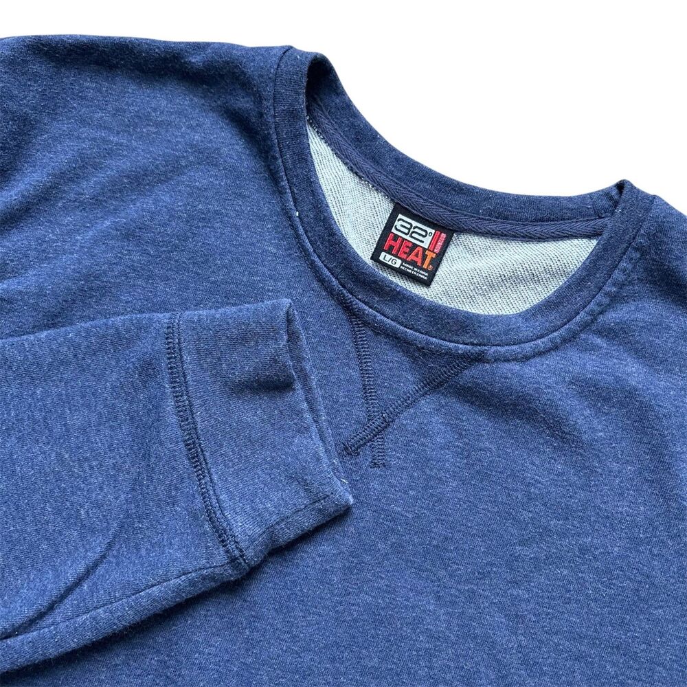 32 Degrees Heat T-Shirt Mens Large Blue Long Sleeve Soft Cotton Blend Sz L